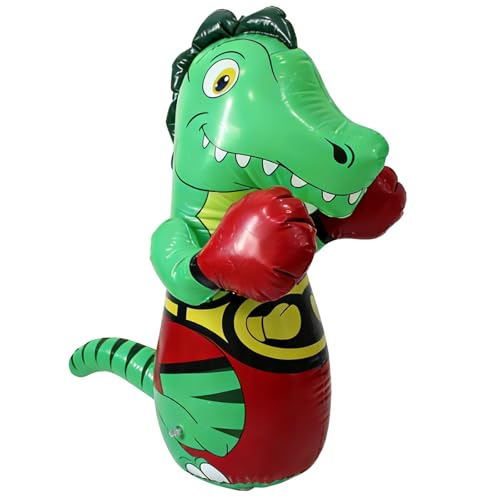 Inflatable Tumbler Dinosaur Punching Bag, 47" Blow up Boxing Dinosaur,Bounce Back Dino Thickened Boxing Bag for Adults
