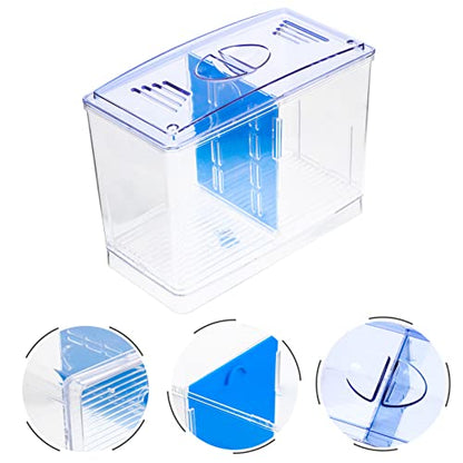 Healifty Miniature Acrylic Fish Breeding Box with Double Isolation Divider Transparent Fish Tank Hatchery Incubator for Betta and Small Aquarium Easy to Clean and Install Safe Water Quality