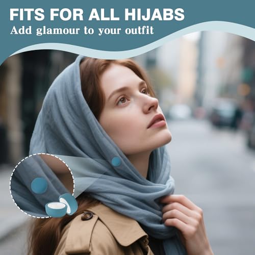 12 Pairs Hijab Magnets Strong Hijab Pins for Women Pinless Magnetic Clothing Clips for Scarf Veil Shirts Dress Muslim Islamic Gifts for Women - Round - color: Round