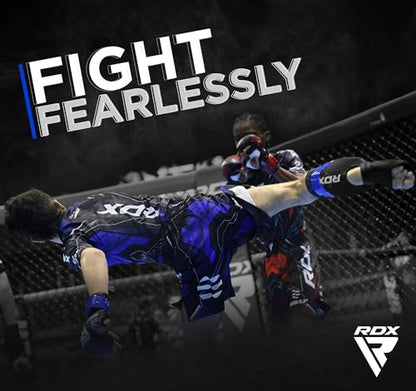 RDX IMMAF Approved Shin Guards, Competition Level Neoprene Shin Pads for Sparring and Grappling, MMA Kickboxing, Professional Shin Insteps Protection, Men Women - color: Blue, size: Large
