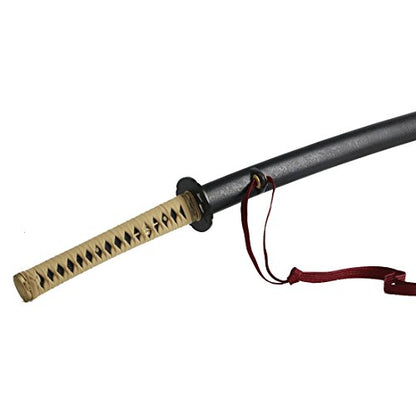 siwode Katana Handmade Full Tang Sharp, Alloy Tsuba Japanese Samurai Sword High Carbon Steel 1060,T10 1095, 40-Inch - color: Shuang tan