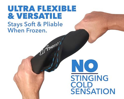 TheraICE PROpack Ice Pack for Injuries, Reusable Soft Multipurpose Cold Gel Ice Pack for Muscular Back Pain, Shoulder, Hip, Knee - Flexible Cold Compress Wrap for Minor Aches & Pains - 6 x 10-2 Pack - size: Medium (Pack of 2)