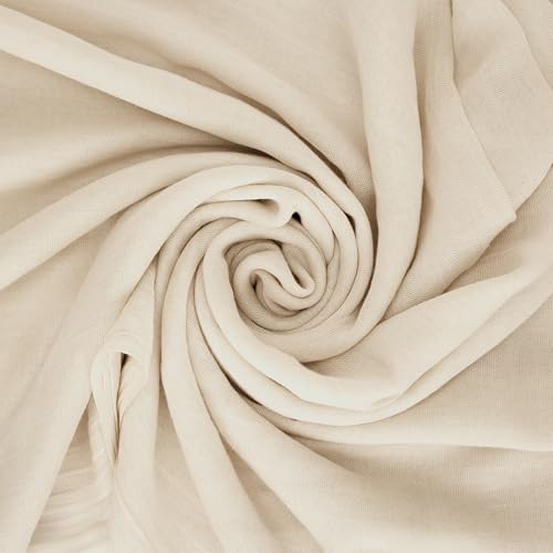 Mealah Womens Shawl Scarf - Lightweight Wrap Scarves Shawl Solid Color Sunscreen Scarve for Spring Summer Season Travel - color: Off-white