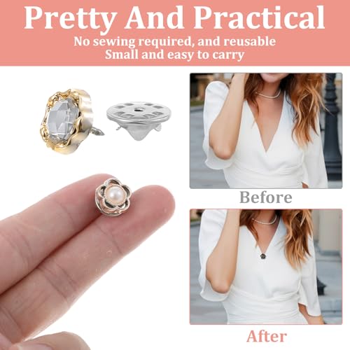 40PCS Decorative Pins for Clothes, Nail-Free Brooch Pins for Clothes, Detachable Lapel Pin for Women, Replacement Safety Button for Clothing Shirt Dress Sweaters Coat Shawl
