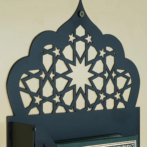 Islamics Decors Quran Metal Wall Mount Shelf Hanging Book Shelf Hanger Holder Hook for Ramadans and Eid Celebration Ramadans Decoration