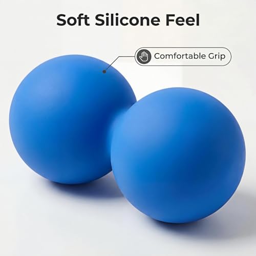 Peanut Massage Ball for Myofascial Release, Silicone Massager | Silicone, Latex-Free, Deep Tissue Massage Tool, for Neck, Back, Shoulders, Hips, Legs, Post-Workout Recovery, Travel Portable