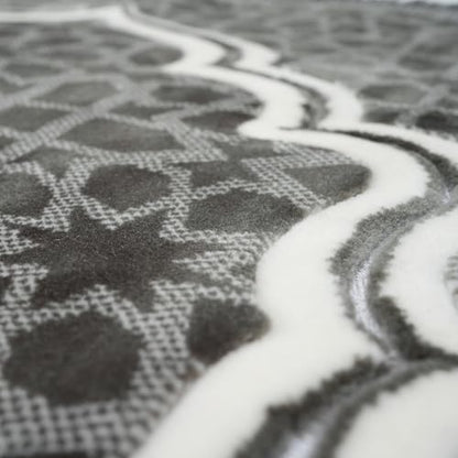 Modefa Muslim Prayer Rug - Large Plush Velvet - Andalus (Grey) | For Islamic prayers, salah. For men or women; thick plush soft praying mat - color: Grey