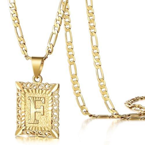KissYan Initial Necklaces for Women Men - color: 1-Gold, style: F