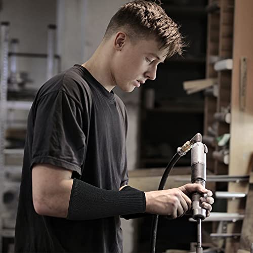 2 Pairs Cut Resistant Sleeve Arm Protection Sleeves Level 5 Protection Safety Protective Sleeves for Men Women (Black, 8.6 x 3.7 Inches) - color: Black, size: 8.6 x 3.7 Inches