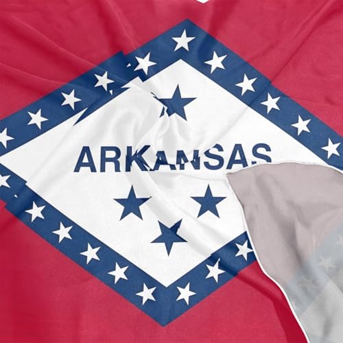 Women's Silk Scarf Square Satin Head Scarves Fashion Neck Scarf Hair Wraps Silk Bandana - color: Arkansas Flag