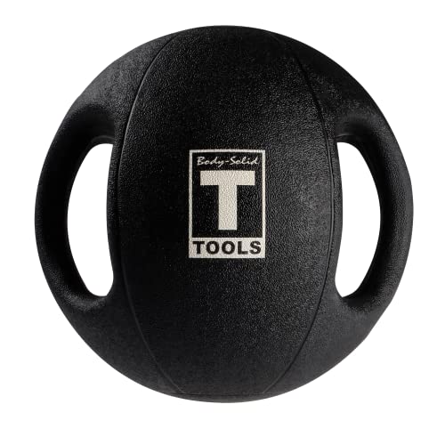Body-Solid Exercise Medicine Balls, Heavy-Duty Non Slip Rubber Grip with Dual Handles Medicine Ball for Weights Training, Weightlifting & Core Workouts - size: 14 lb