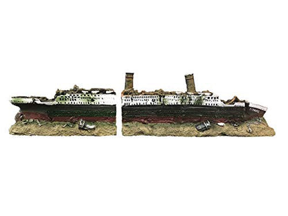 SLOCME Aquarium Titanic Shipwreck Decorations - Resin Material Ship Decorations，Fish Tank Sunken Ship Ornament Aquarium Environment Friendly Decorations