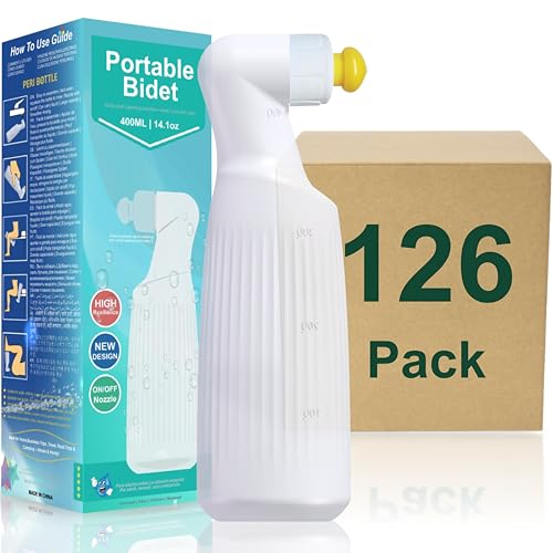 126PCS-Pack 400ml Portable Travel Bidet Handheld Personal Hygiene ON/Off Sprayer Leakproof Reusable Toilet Washer for Postpartum Perineal Care Camping Home Wholesale Bulk Pack - size: 126PCS-PACK