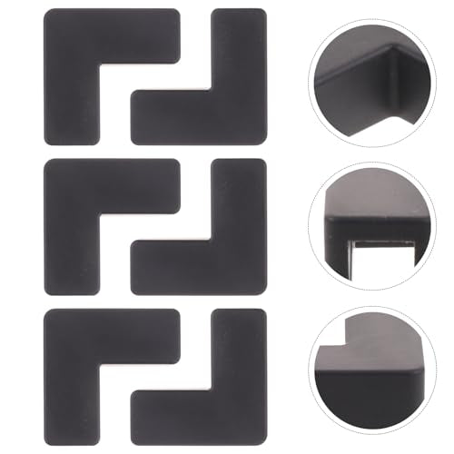 Silicone Corner Guards and Edge Bumpers for Fish Tank and Pet Carrier, Medium Black Soft Corner Protectors, 6pcs Safety Covers for Aquarium and Furniture Edges