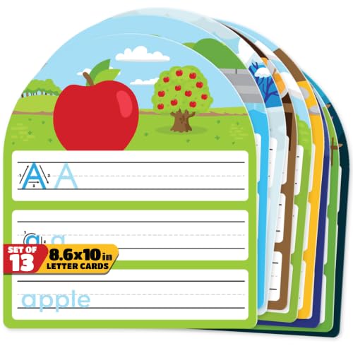 Sproutbrite 13 Pack 8.6"x10" CVC Flash Cards Word Writing Cards