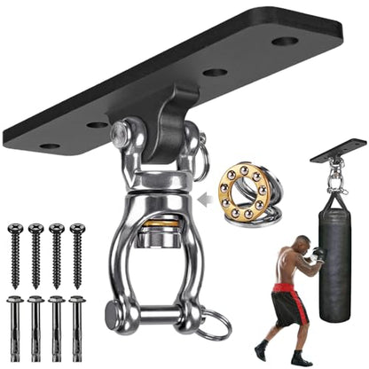 Kipika Heavy Bag Hanger Wall Mount Punching, Rotatable Heavy Duty Boxing Bag Bracket for Home Gym Indoor, Adjustable Length for Kickboxing Bag, Muay Thai Bag,Speed Bag - color: C-Black