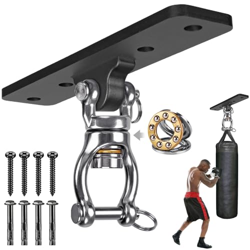 Kipika Heavy Bag Hanger Wall Mount Punching, Rotatable Heavy Duty Boxing Bag Bracket for Home Gym Indoor, Adjustable Length for Kickboxing Bag, Muay Thai Bag,Speed Bag - color: C-Black