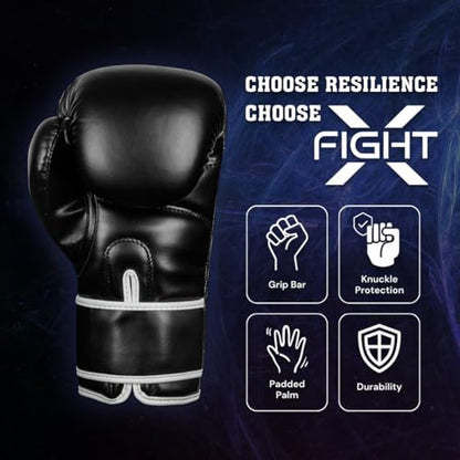 Professional Boxing Gloves Men Women – Pro Training Sparring Gloves, Heavy Bag, MMA Kickboxing Muay Thai Gloves – Hook & Loop with Wrist Support - color: Black/White, size: 12oz