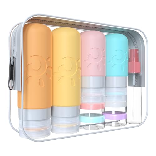 Zafit 18 Pack travel Bottles for Toiletries, TSA Approved Silicone Travel Containers Leak Proof Refillable Travel Accessories for Shampoo Conditioner Lotion Body Wash(Multicolored E) - color: Multicolored E