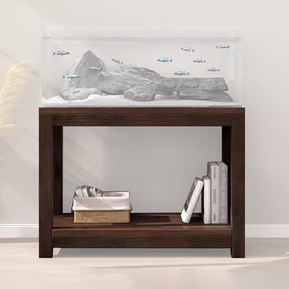 20 30 40 55 70 Gallon Long Aquarium Stand - Reptile Breeder Turtle Terrarium Stand Rack - 70cm Tall Aquarium Stand Furniture/Double Fish Tank Stand with Shelf（Brown-lxwxh-15.7x9.8x27.5）