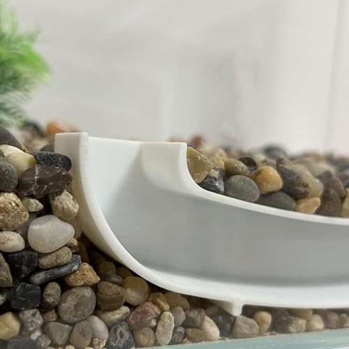 Aquarium Tunnel Shelter Tube, Fish Shrimp Cave Hideout for Aquariums, Acrylic Fish Viewing Tunnel, Shrimp Habitat Tube -White 7.8" X 1.8" X 1"
