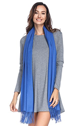 Pashmina Shawl Wraps Scarves Evening Dresses Wedding Bridesmaid for Women - color: Blue