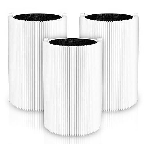 Blue Pure Replacement Filter for Blueair 411, 411+, 411 Auto Air Purifier | 2-IN-1 Efficient Particulate Activated Carbon 411, 411+, 411 Auto and MINI Filter for Smoke, Pet Dander, Odors, Pollen,3 Pack - color: 3 Pack 411 Auto & 411 & 411+ Filter