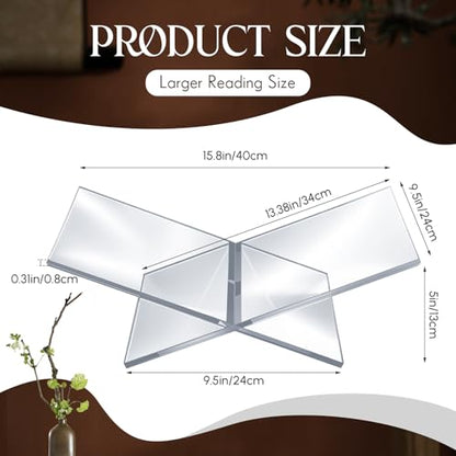 Large Acrylic Book Stands 15.8" x 9.5" x 5.4" Thicken Book Holder for Display Reading Open Coffee Table Stand for Cookbooks, Bible, Quran, Art, Magazines(Clear) - color: Clear