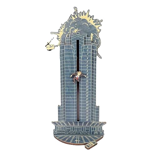 Die Hard Advent Calendar - Hans Gruber Falling off off Nakatomi Plaza, 2024 New Halloween ＆ Christmas Advent Calendars, Wooden Christmas Calendar Countdown Advent for Adult Boys Girls (Blue- B) - color: Blue- B