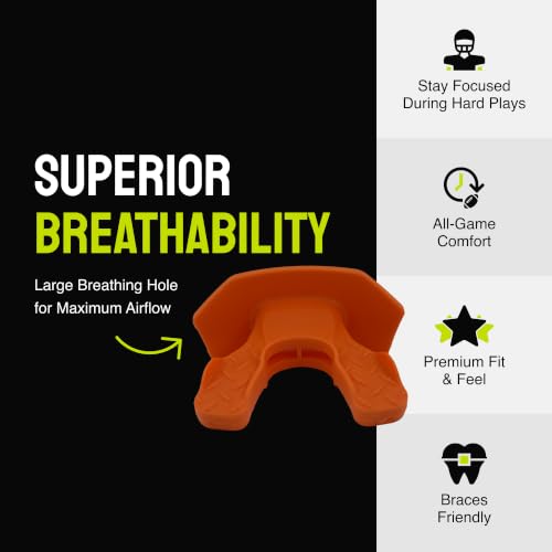 DAMAGE CONTROL Youth Football Mouth Guard – Breathable No Boil Mouthpiece, Protects Lips & Teeth, Works with Braces, Includes Helmet Strap – Sports Gear & Accessories (You Can't See Me) - color: You Can't See Me)