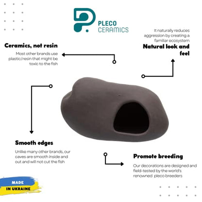 Cichlid Stone Decoration - Aquarium cave for Cichlids, Betta, Small Fish - Fish Tank Hideway Decor - Betta Toys Hideout Stones House (Stone Small)