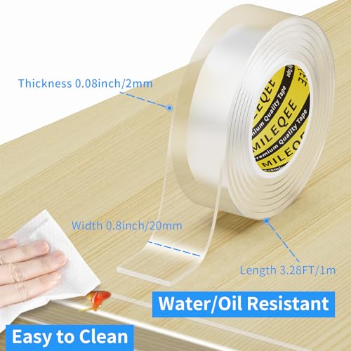 4Pack Clear Edge Protector Strip, 0.8in x 3.28FT(13.12FT Total), Sharp Edge Wrap Cover Tape, Self Adhesive Protective Bumper Guards for Cabinet Door Desk Glass Table Furniture, Kitchen Countertop | Sharp Edge Wrap Cover Tape, Self Adhesive Protective Bump