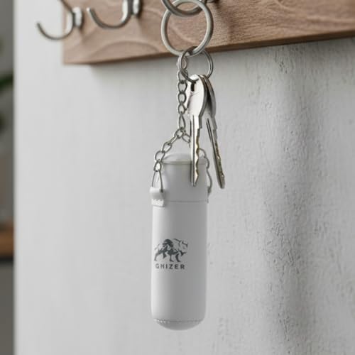 Mini Boxing Glove & Punching Bag Keychain Set – PU Leather Keyring Sports Lovers Gift & Gifts For Men (3 pcs) - color: White