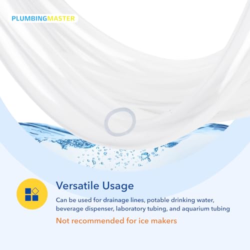 10ft 3/8''ID×1/2''OD Clear Vinyl Tubing Flexible and Hybrid PVC Tubing, Lightweight soft hose, drinkable pipe - size: 3/8 1/2 10ft