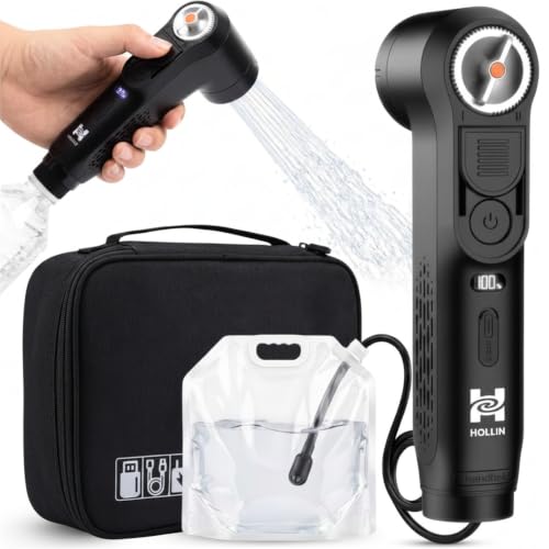 Portable Travel Bidet Sprayer & 5L Water Bag – Rechargeable Electric Handheld Bidet, 1600mAh Battery, 2 Flow Speeds, 2 Spray Patterns, Fits 28mm & 30mm Bottles, IPX6 Waterproof, 1.2m Silicone Hose - color: Travel Bidet (1,600 Mah)