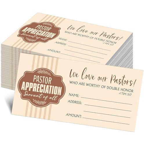 Woanger 500 Count Offering Envelopes Pastor Appreciation Cards for Bill Size Checks and Cash Tithes and Offering - style: Pastor