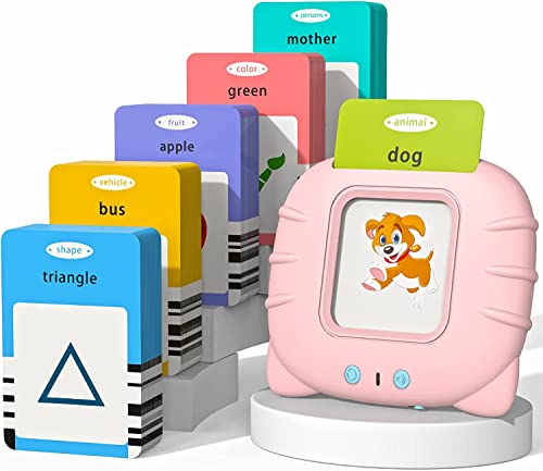 Startcan Toddler Learning Toys for 2 3 4 5 Year Old Girls, Autism Sensory Toys for Autistic Children, Speech Therapy Toys, 112 Cards - 224 Sight Words Talking Flash Cards - color: 224-pink（general Set）
