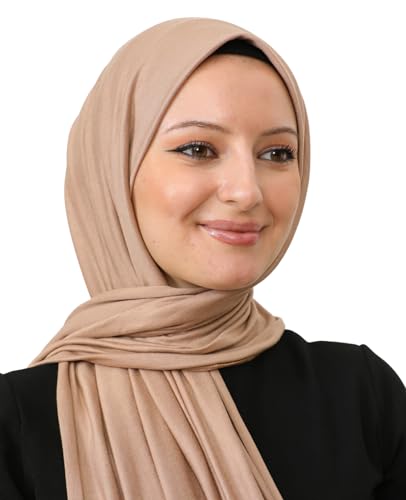 Prien Hijab for Women Viscose Scarf Lightweight Muslim Hijabs Long Shawl Islamic Scarves Turkey Silk Headscarf for Womens - color: Mink