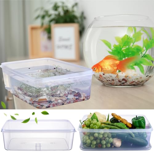 Suzile 10 Pcs Plastic Tub with Lids 14.17 x 9.45 x 4.33 Inch Commercial Tote Box Deep Restaurant Containers with Lids Fish Food Service Bus Tubs for Meat Storage Washing Dishes Art Supplies Toy(Clear) - color: clear