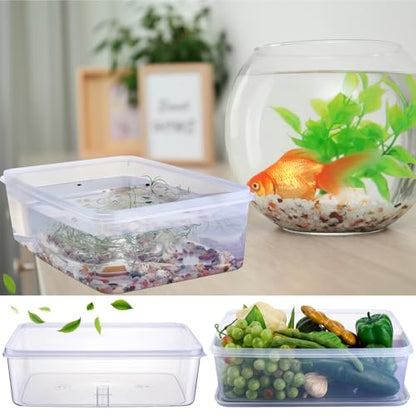 Suzile 10 Pcs Plastic Tub with Lids 14.17 x 9.45 x 4.33 Inch Commercial Tote Box Deep Restaurant Containers with Lids Fish Food Service Bus Tubs for Meat Storage Washing Dishes Art Supplies Toy(Clear) - color: clear