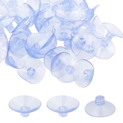 50Pcs Adhesive Suction Cups,1.89" | Transparent Smooth Plastic,Open Slot,for Cable Management,Window Decoration,Wall Hanging,Bulk Lights String Holder Rope - size: Dia: 48mm/1.89"