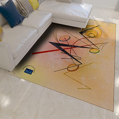 Wassily Kandinsky Famous Painting Area Rug Modern Artwork Carpet for Living Room Bedroom Dining Home Office Rug with Rubber Backing 5'2''x7'2'' - size: 5'2''x7'2''