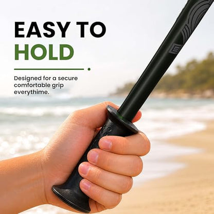 VOS Sand Sifter 2-Pack | Adjustable Handle 21"–33" | Stainless Steel Beach Scoop for Seashells, Shark Teeth & Sea Glass | Lightweight Aluminium, Rust-Resistant – Black - color: Black