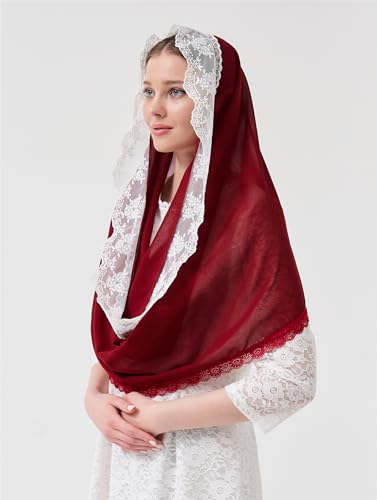 Leimandy Infinity Chapel Veil Hijab Scarf Head Wrap for Muslim V96 - color: Burgundy