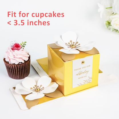 FEIYI 20 PCS Favor Boxes, Gold, 3.55x3.55x3.55 - color: Gold, size: Large-(3.55")