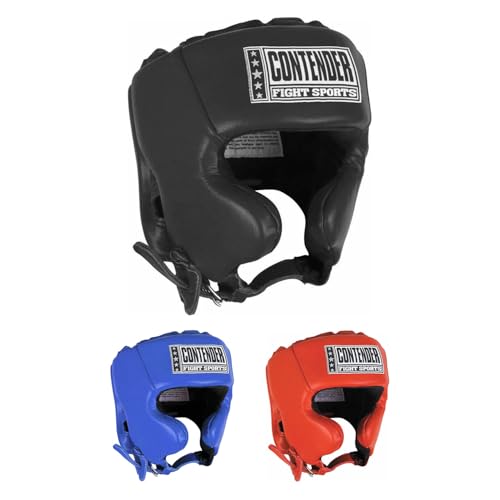 Contender Fight Sports Competition Boxing Muay Thai MMA Sparring Head Protection Headgear with Cheeks - color: Black, size: Medium (New)