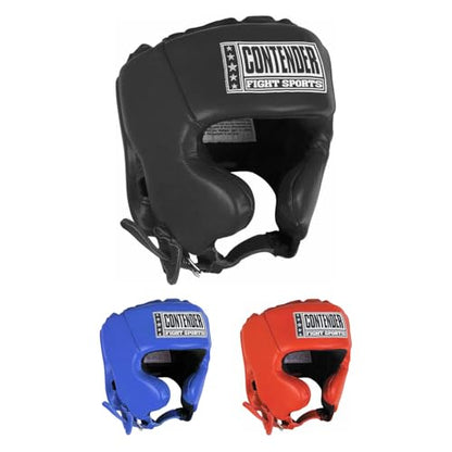 Contender Fight Sports Competition Boxing Muay Thai MMA Sparring Head Protection Headgear with Cheeks - color: Black, size: Extra Large (New)