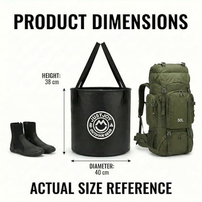 JustJoy Collapsible Waterproof Bucket, 50L Wet Gear Storage Tub for Surfing, Camping, Fishing and Car Trunk Organization, Portable Rinse Bucket for Wetsuits, Towels and Beach Gear