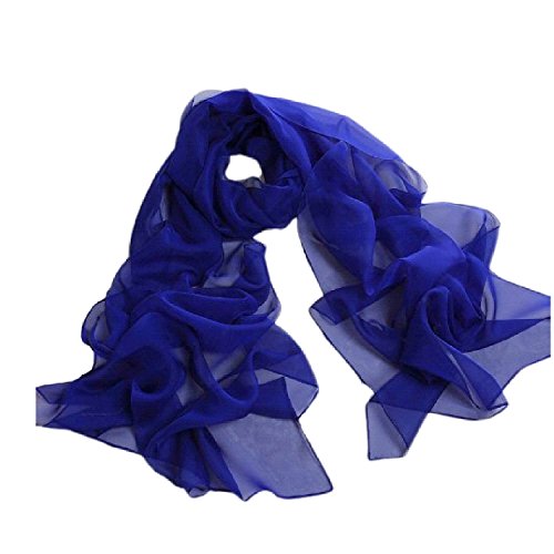 Tapp Collections™ Fashionable Soft Chiffon Scarf - color: Solid / Royal Blue