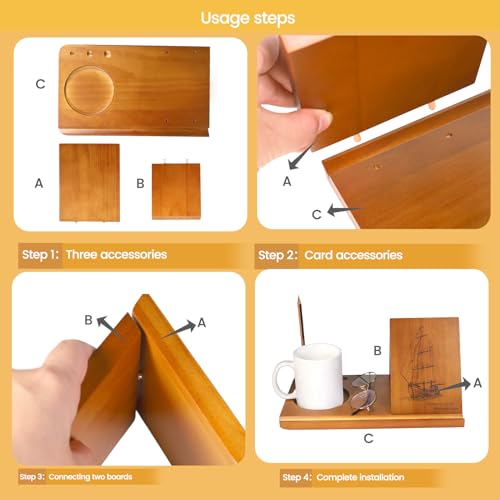 Triangle Book Holder with Sailboat Design,Nautical Wooden Book Stand for Reading Valet with Cup Holder, Mini Bookshelf,Tablet Stand for Book Lover，Sailor Birthday&Mothers Day Gift Coastal Home Decor - style: Sailing boat